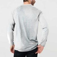 Samoa Lotu Tamaiti Mamanu Siapo Button Sweatshirt Off White Plumeria LT7 - Polynesian Pride