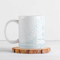 Samoa Lotu Tamaiti Mamanu Siapo Ceramic Mug Off White Plumeria LT7 Baby Blue - Polynesian Pride