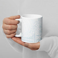 Samoa Lotu Tamaiti Mamanu Siapo Ceramic Mug Off White Plumeria LT7 - Polynesian Pride