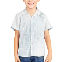 Samoa Lotu Tamaiti Mamanu Siapo Kid Hawaiian Shirt Off White Plumeria LT7 Kid Baby Blue - Polynesian Pride