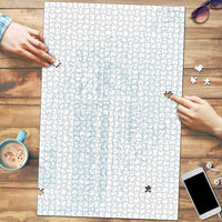 Samoa Lotu Tamaiti Mamanu Siapo Puzzle Off White Plumeria LT7 Baby Blue - Polynesian Pride