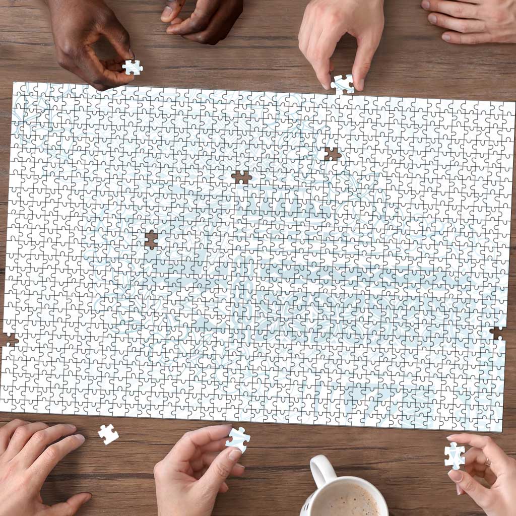 Samoa Lotu Tamaiti Mamanu Siapo Puzzle Off White Plumeria LT7 - Polynesian Pride