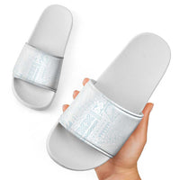Samoa Lotu Tamaiti Mamanu Siapo Slide Sandals Off White Plumeria LT7 - Polynesian Pride
