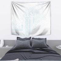 Samoa Lotu Tamaiti Mamanu Siapo Tapestry Off White Plumeria LT7 - Polynesian Pride