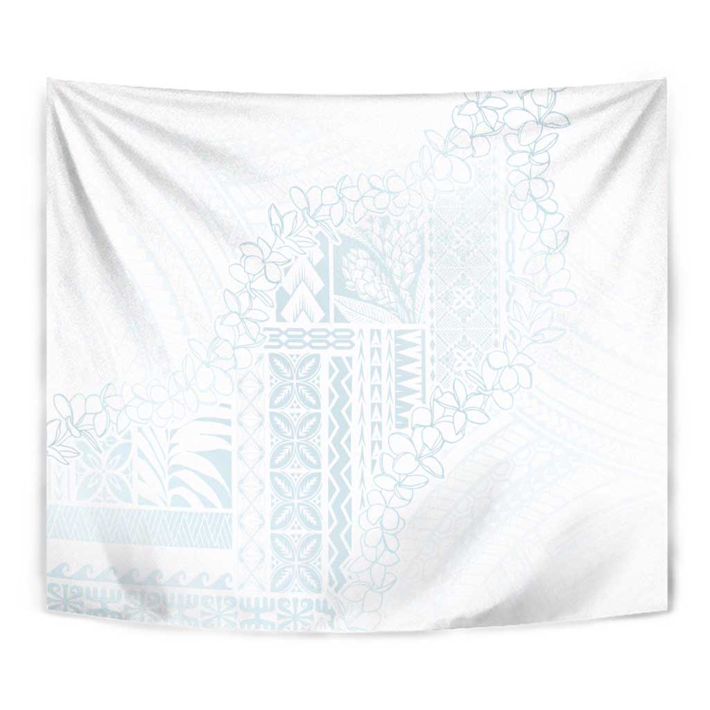 Samoa Lotu Tamaiti Mamanu Siapo Tapestry Off White Plumeria LT7 - Polynesian Pride
