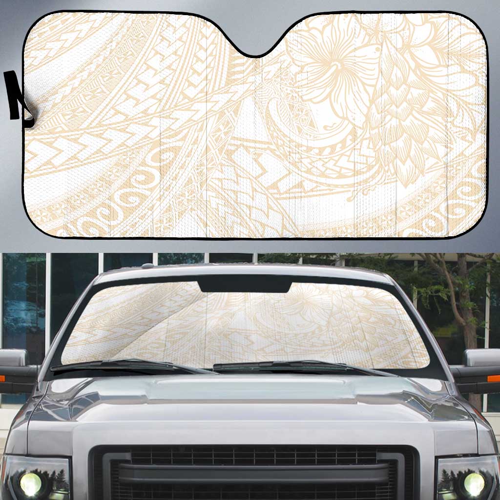 Samoa Lotu Tamaiti Ivory Auto Sun Shade Teuila Tatau LT7 Ivory - Polynesian Pride