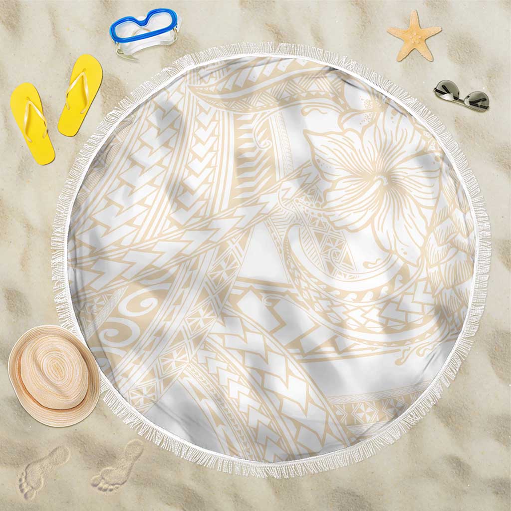 Samoa Lotu Tamaiti Ivory Beach Blanket Teuila Tatau LT7 One Size 150cm Ivory - Polynesian Pride