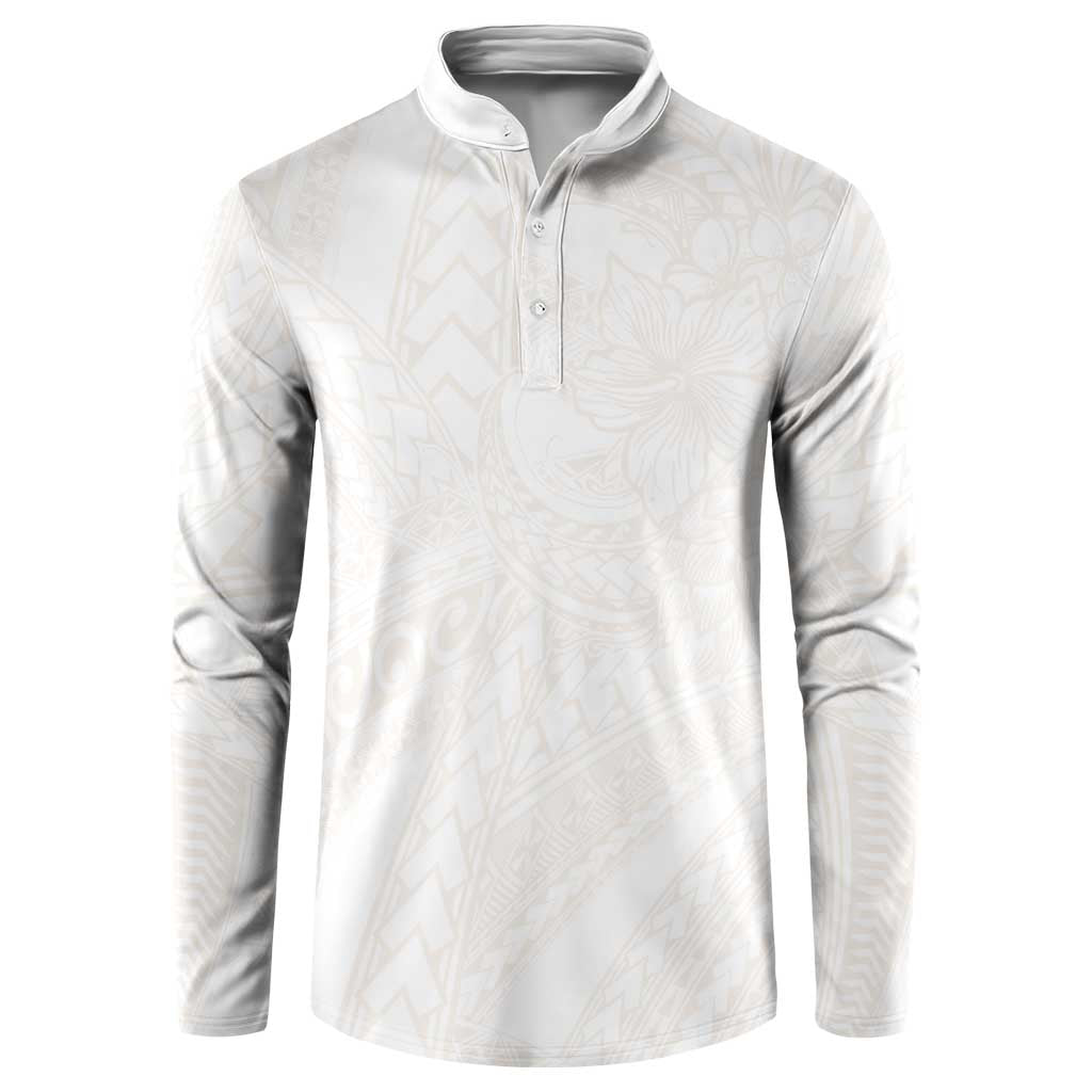 Samoa Lotu Tamaiti Ivory Button Sweatshirt Teuila Tatau LT7 Ivory - Polynesian Pride
