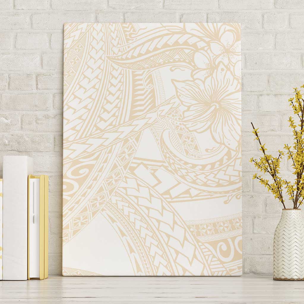 Samoa Lotu Tamaiti Ivory Canvas Wall Art Teuila Tatau LT7 Without Frame Ivory - Polynesian Pride