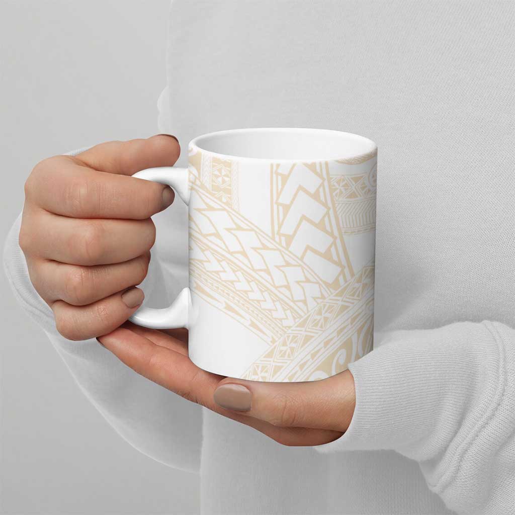Samoa Lotu Tamaiti Ivory Ceramic Mug Teuila Tatau LT7 - Polynesian Pride