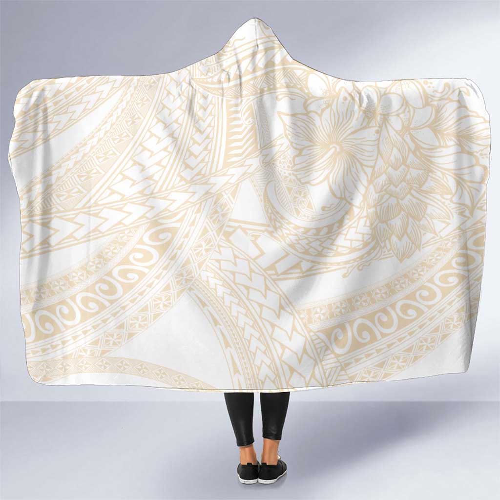Samoa Lotu Tamaiti Ivory Hooded Blanket Teuila Tatau LT7 One Size Ivory - Polynesian Pride