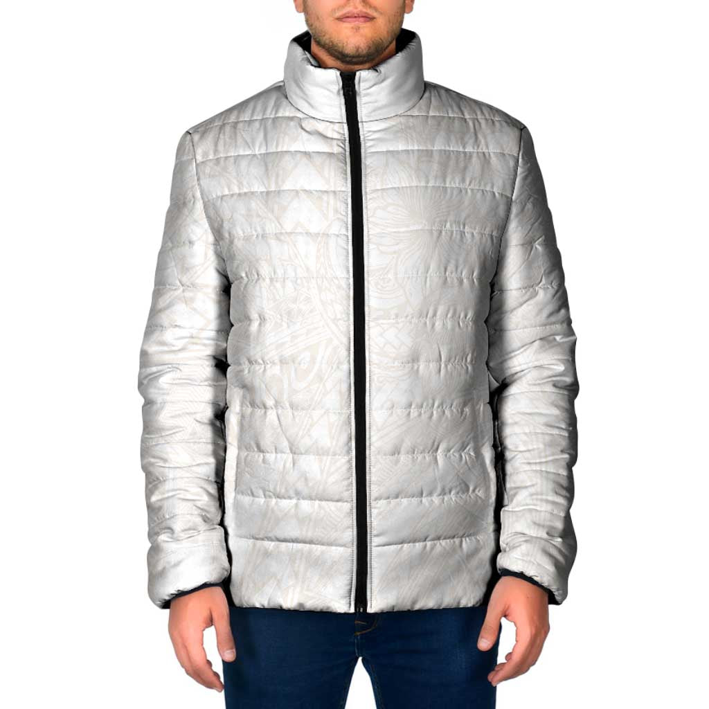 Samoa Lotu Tamaiti Ivory Padded Jacket Teuila Tatau LT7 Men Ivory - Polynesian Pride