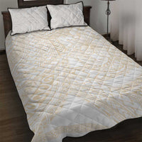 Samoa Lotu Tamaiti Ivory Quilt Bed Set Teuila Tatau LT7 Ivory - Polynesian Pride