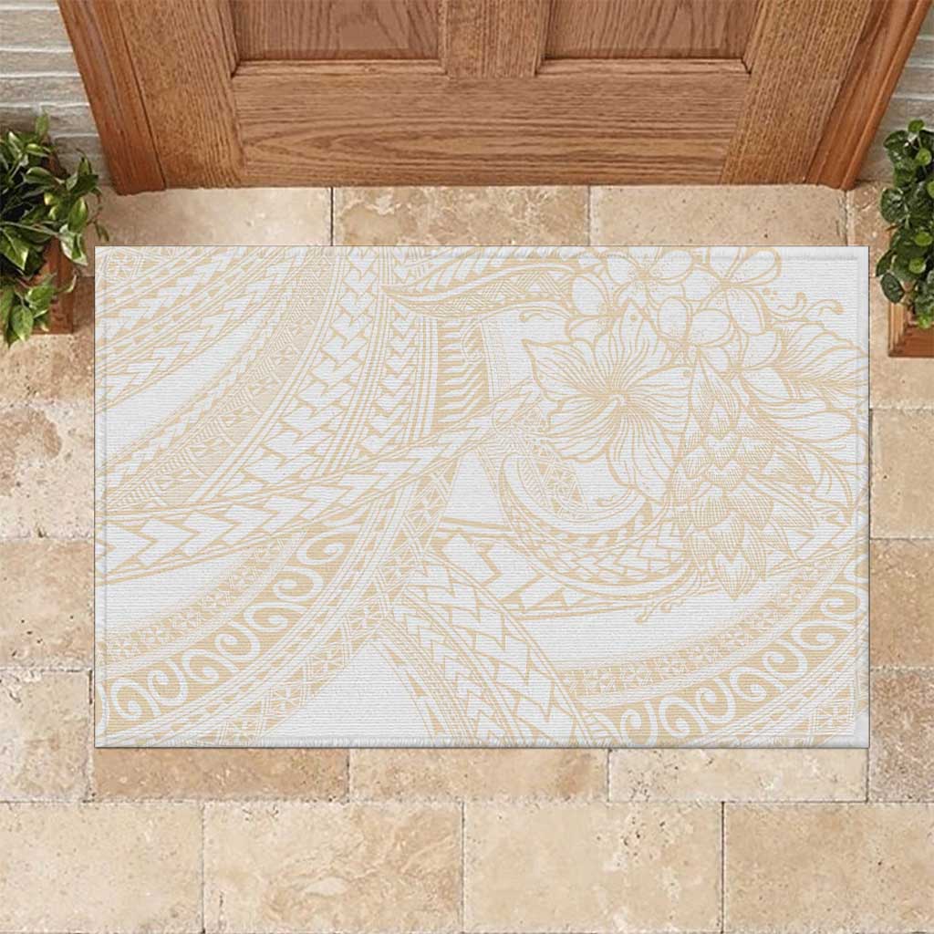 Samoa Lotu Tamaiti Ivory Rubber Doormat Teuila Tatau LT7 Ivory - Polynesian Pride