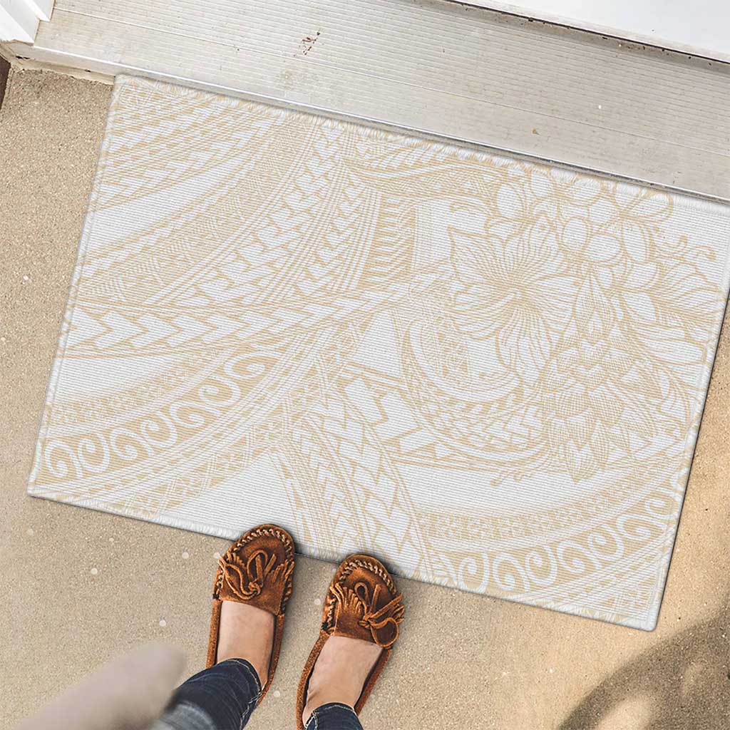 Samoa Lotu Tamaiti Ivory Rubber Doormat Teuila Tatau LT7 - Polynesian Pride