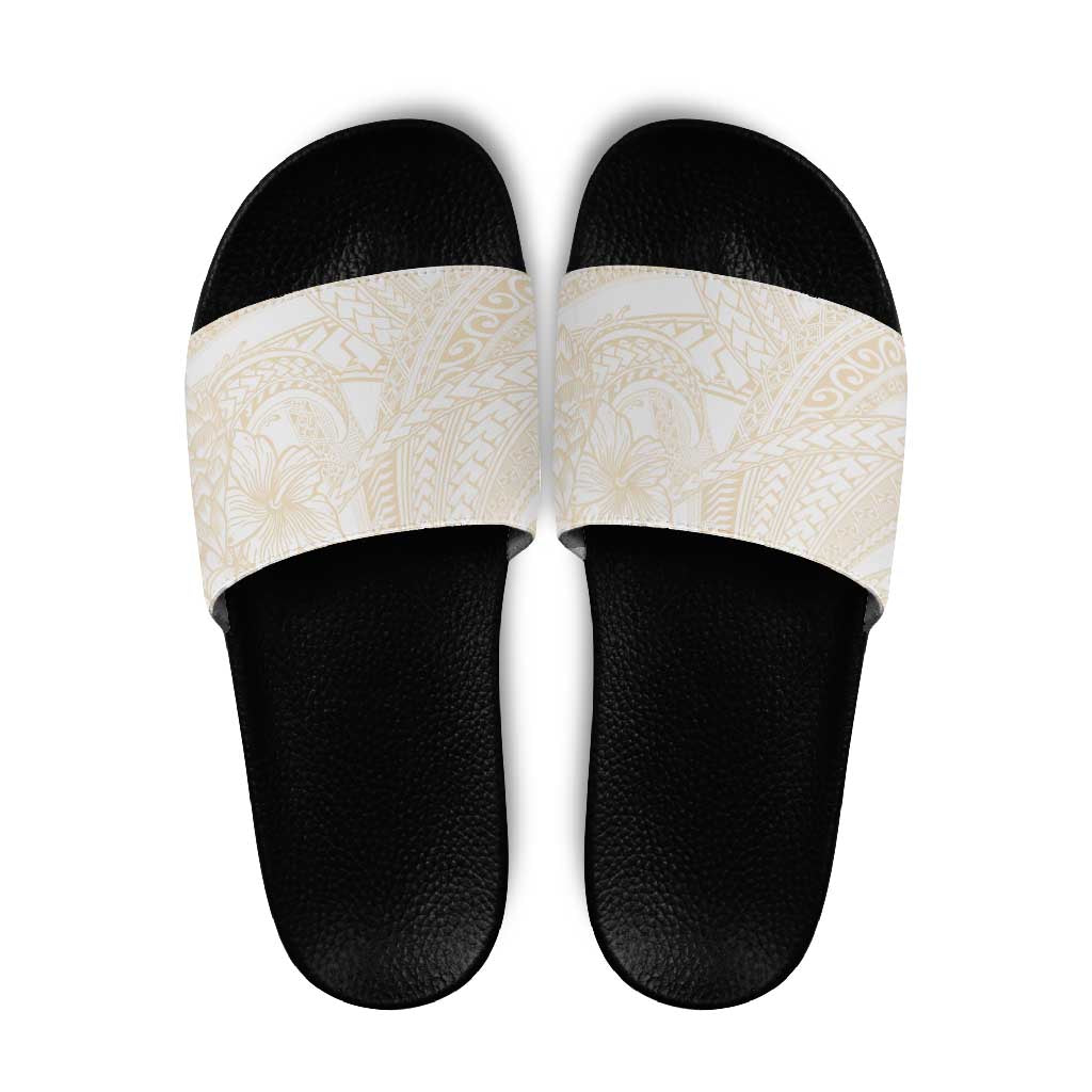 Samoa Lotu Tamaiti Ivory Slide Sandals Teuila Tatau LT7 Ivory - Polynesian Pride