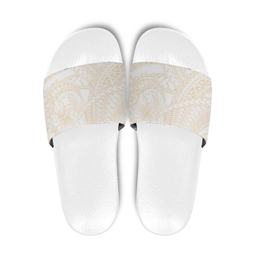 Samoa Lotu Tamaiti Ivory Slide Sandals Teuila Tatau LT7 Ivory - Polynesian Pride