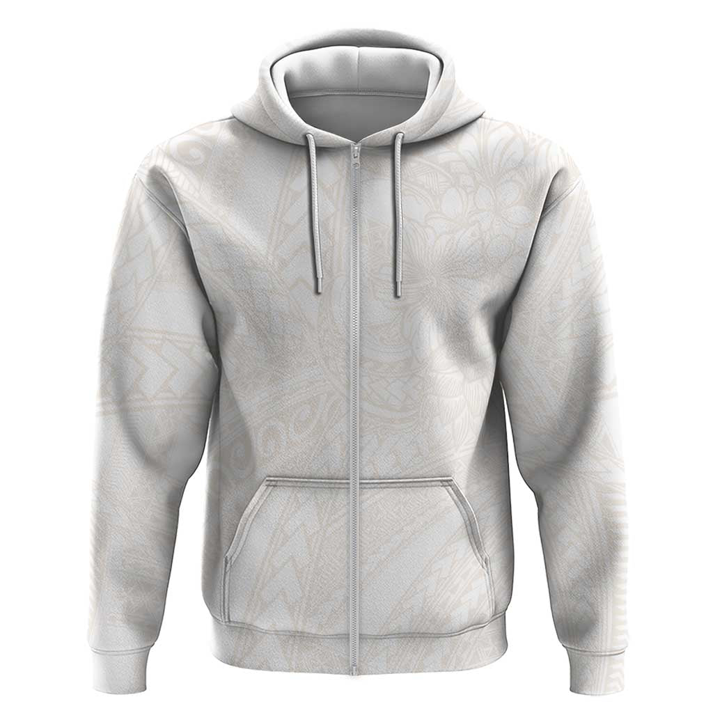 Samoa Lotu Tamaiti Ivory Zip Hoodie Teuila Tatau LT7 Zip Hoodie Ivory - Polynesian Pride