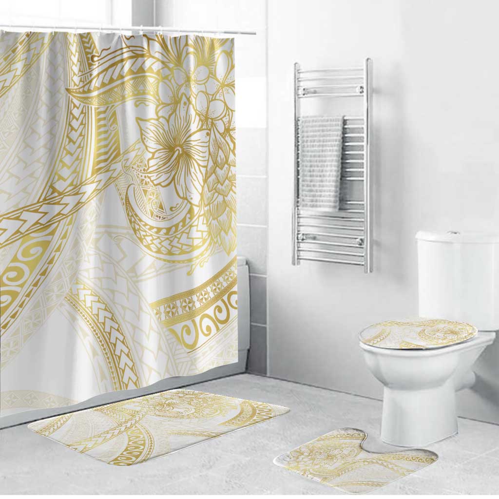 Samoa Lotu Tamaiti Gold Bathroom Set Teuila Tatau LT7 Bathroom Set (4 pcs) Gold - Polynesian Pride