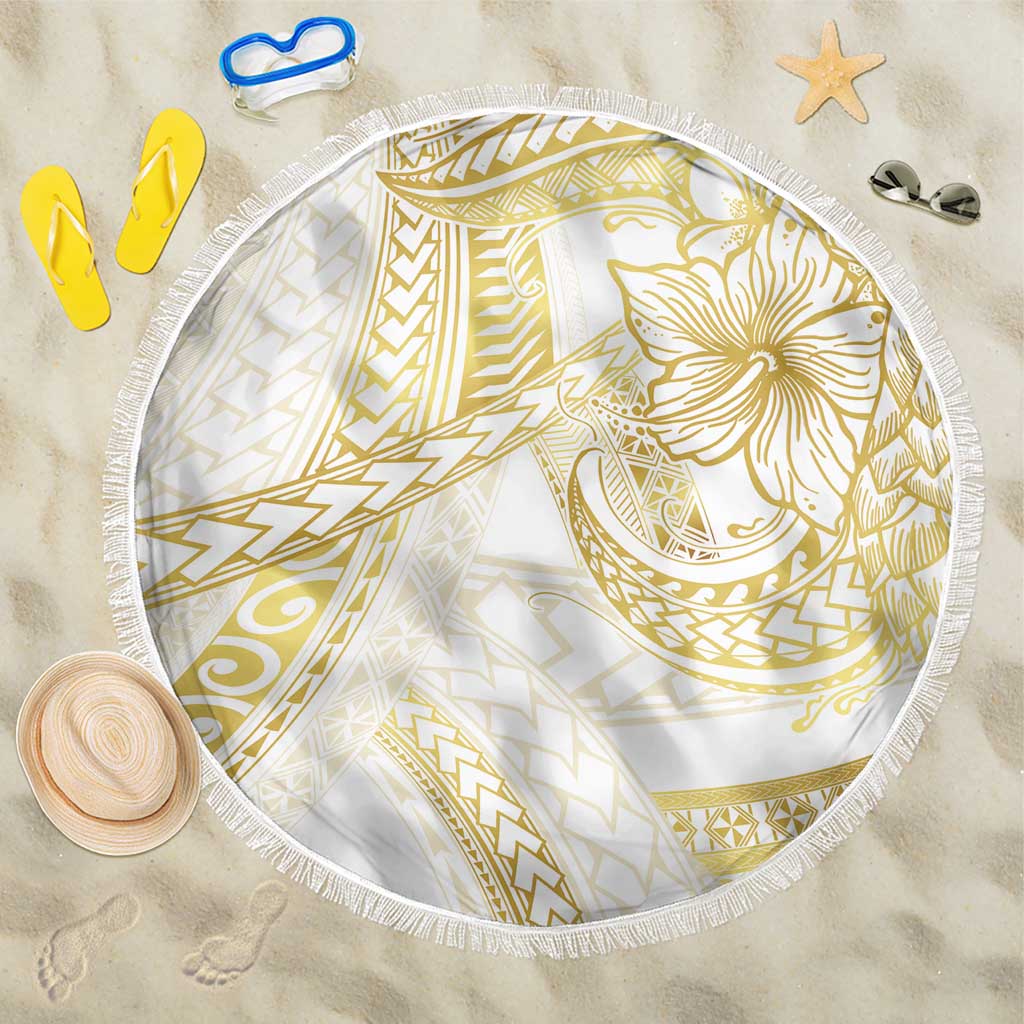 Samoa Lotu Tamaiti Gold Beach Blanket Teuila Tatau LT7 One Size 150cm Gold - Polynesian Pride