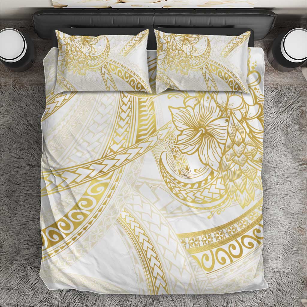 Samoa Lotu Tamaiti Gold Bedding Set Teuila Tatau LT7 Gold - Polynesian Pride