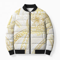 Samoa Lotu Tamaiti Gold Bomber Puffer Jacket Teuila Tatau LT7 Unisex Gold - Polynesian Pride