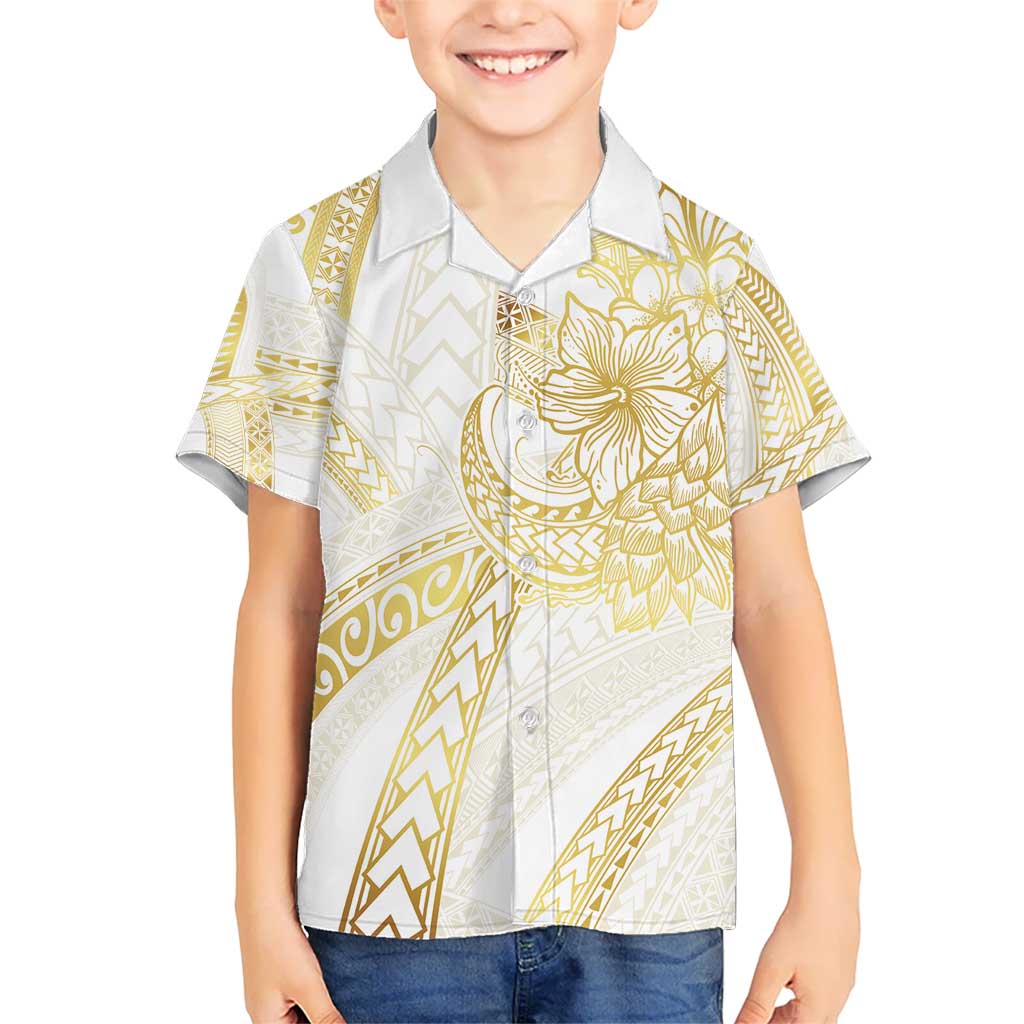 Samoa Lotu Tamaiti Gold Kid Hawaiian Shirt Teuila Tatau LT7 Kid Gold - Polynesian Pride