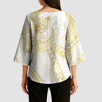 Samoa Lotu Tamaiti Gold Kimono Sleeve Blouse Teuila Tatau LT7 - Polynesian Pride