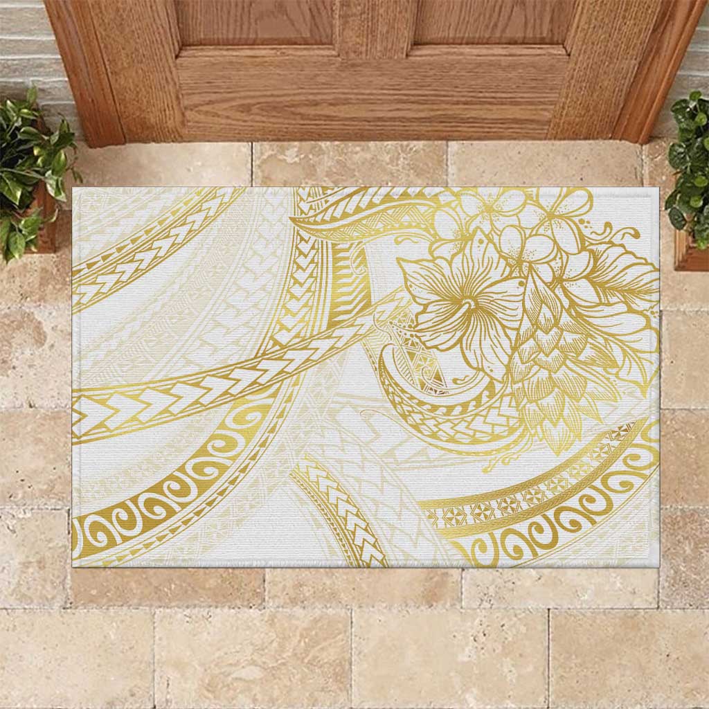 Samoa Lotu Tamaiti Gold Rubber Doormat Teuila Tatau LT7 Gold - Polynesian Pride