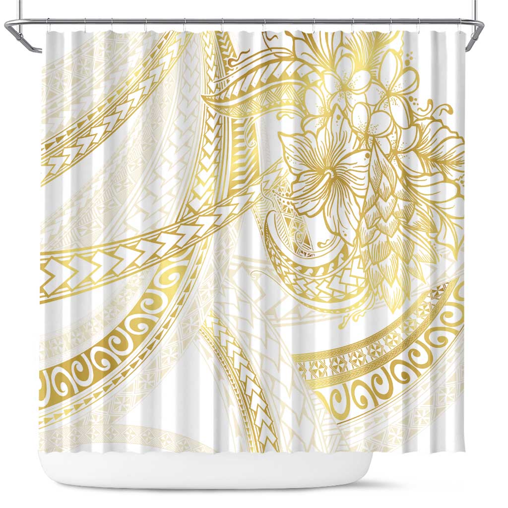 Samoa Lotu Tamaiti Gold Shower Curtain Teuila Tatau LT7 Gold - Polynesian Pride
