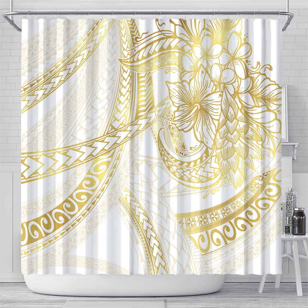 Samoa Lotu Tamaiti Gold Shower Curtain Teuila Tatau LT7 - Polynesian Pride