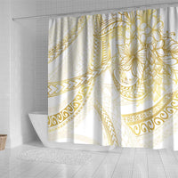 Samoa Lotu Tamaiti Gold Shower Curtain Teuila Tatau LT7 - Polynesian Pride