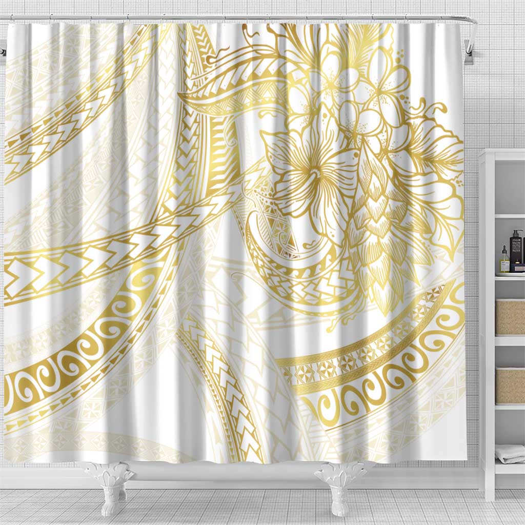 Samoa Lotu Tamaiti Gold Shower Curtain Teuila Tatau LT7 - Polynesian Pride