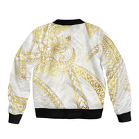 Samoa Lotu Tamaiti Gold Sleeve Zip Bomber Jacket Teuila Tatau LT7 - Polynesian Pride