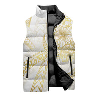 Samoa Lotu Tamaiti Gold Sleeveless Puffer Jacket Teuila Tatau LT7 - Polynesian Pride