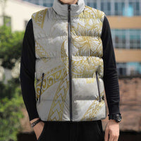Samoa Lotu Tamaiti Gold Sleeveless Puffer Jacket Teuila Tatau LT7 - Polynesian Pride