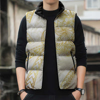 Samoa Lotu Tamaiti Gold Sleeveless Puffer Jacket Teuila Tatau LT7 - Polynesian Pride