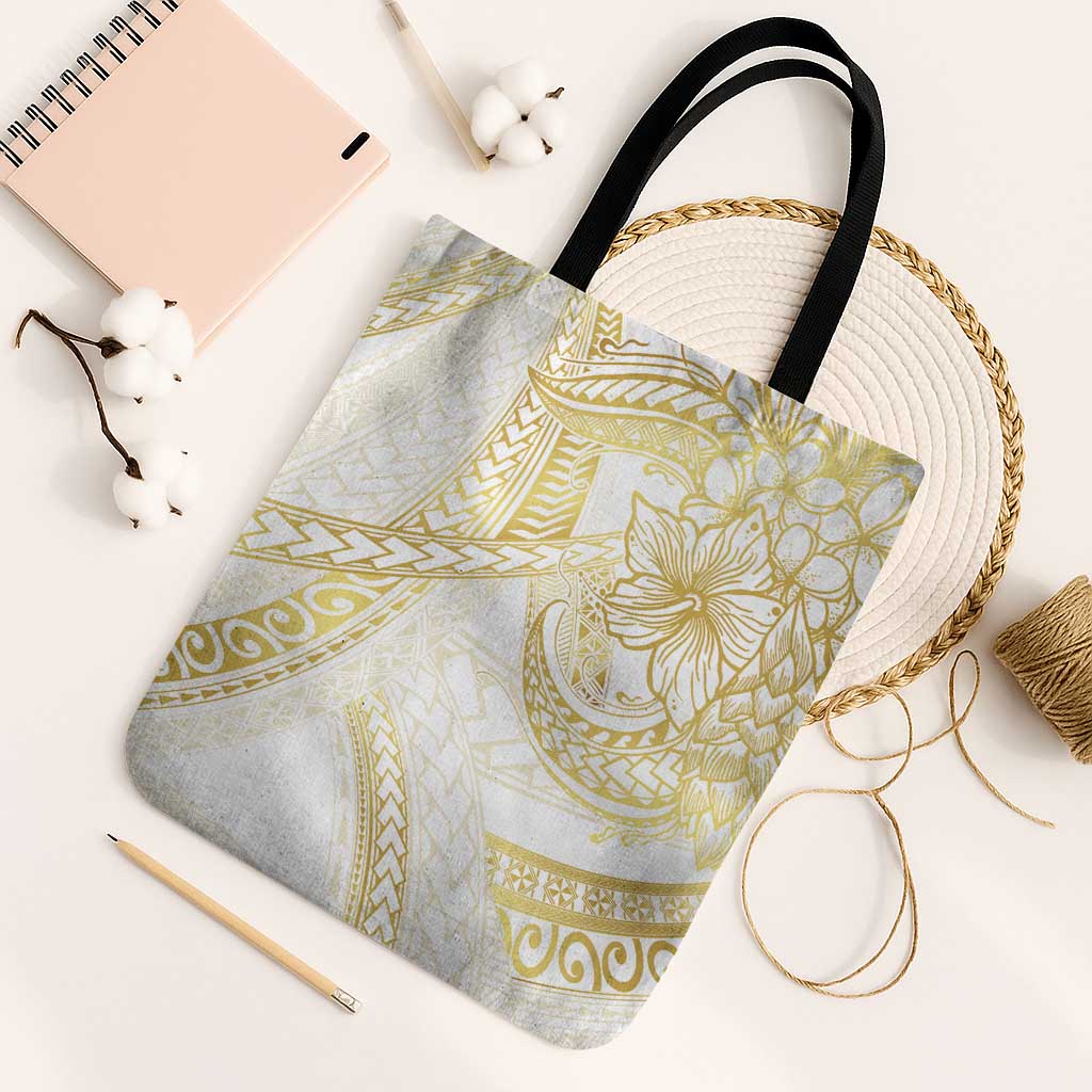 Samoa Lotu Tamaiti Gold Tote Bag Teuila Tatau LT7 Black Strap One Size Gold - Polynesian Pride