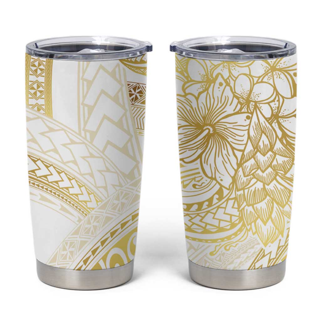 Samoa Lotu Tamaiti Gold Tumbler Cup Teuila Tatau LT7 Gold - Polynesian Pride