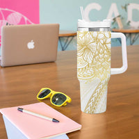 Samoa Lotu Tamaiti Gold Tumbler With Handle Teuila Tatau LT7 - Polynesian Pride