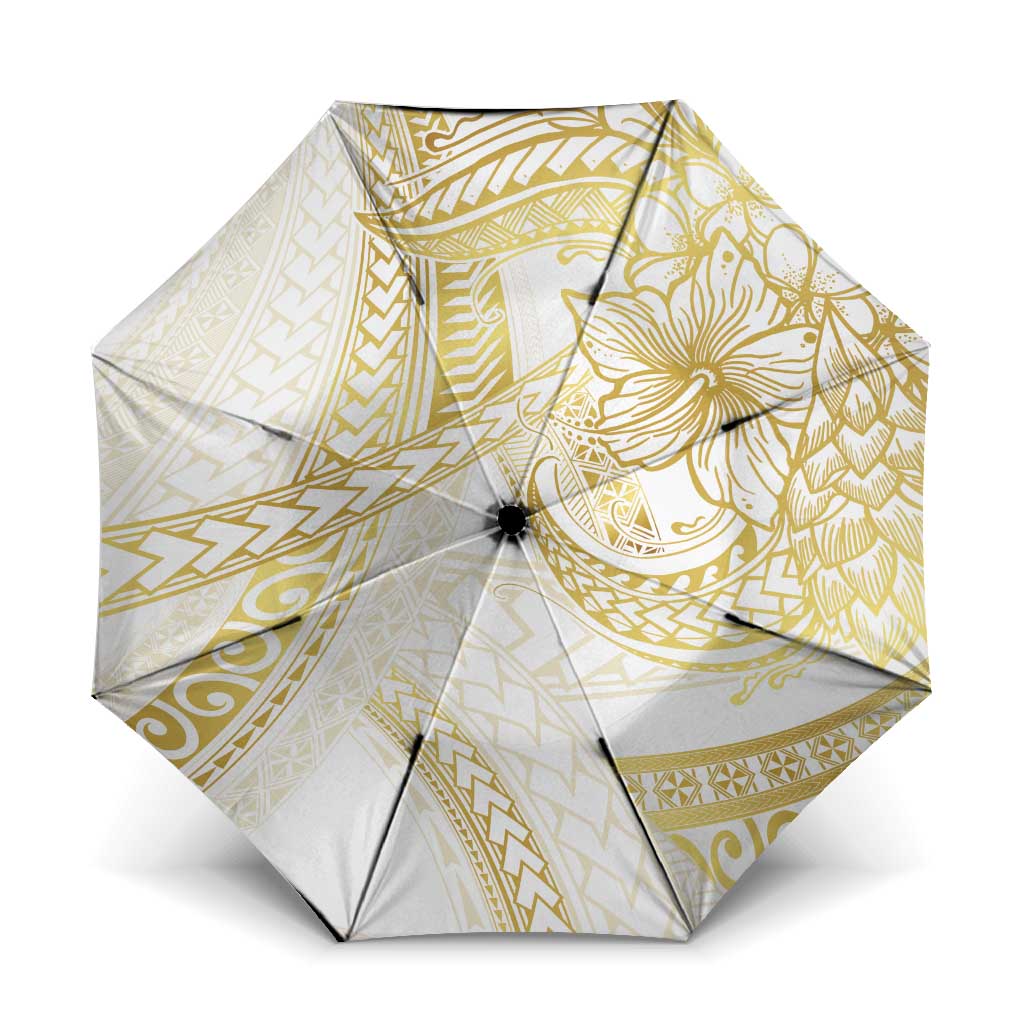 Samoa Lotu Tamaiti Gold Umbrella Teuila Tatau LT7 One Size Folded 11.42 inch Opened Diameter 37.4 inch Gold - Polynesian Pride