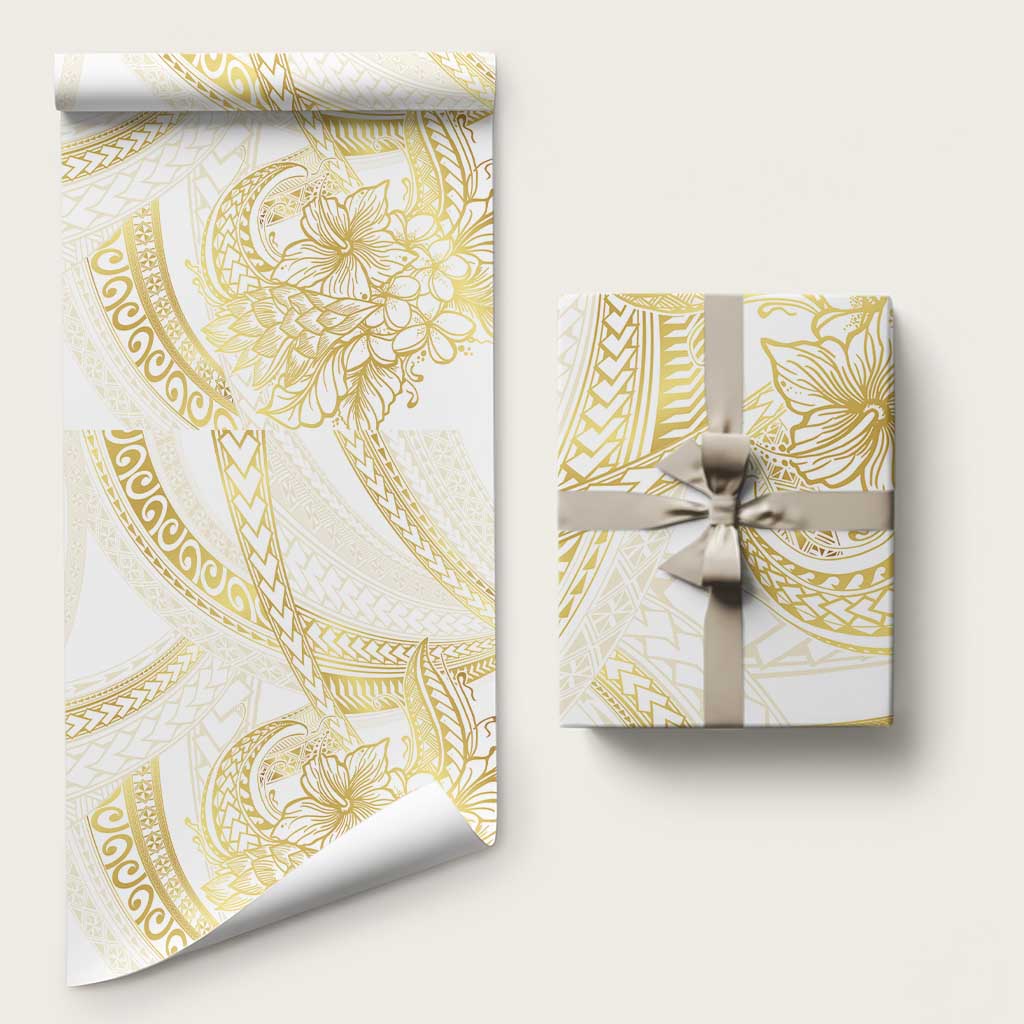 Samoa Lotu Tamaiti Gold Wrapping Paper Teuila Tatau LT7 58" × 23" Gold - Polynesian Pride