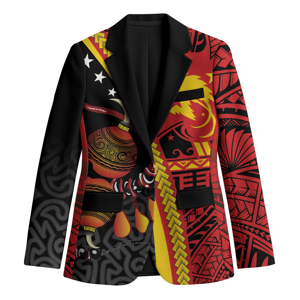 Papua New Guinea Independence Personalised Blazer PNG Bagi and Lime Pot LT7 Unisex Black - Polynesian Pride