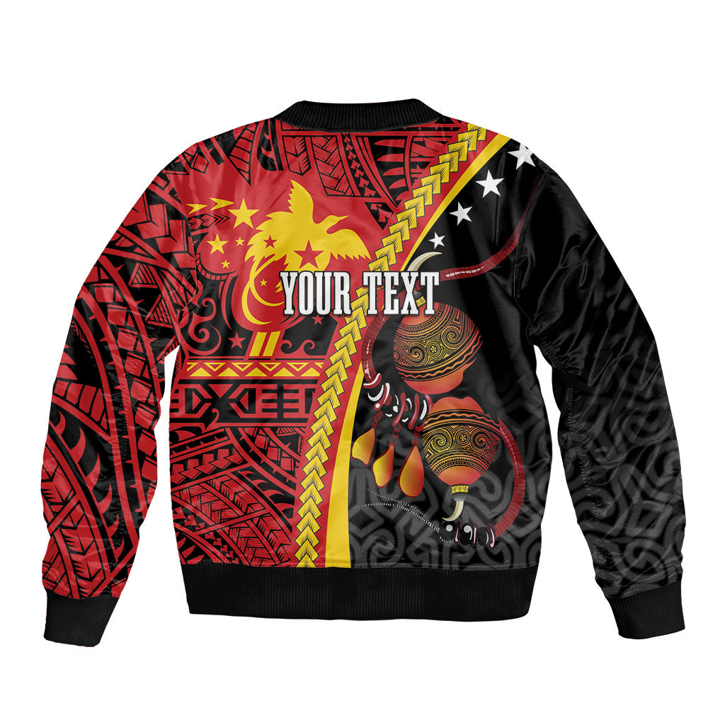 Papua New Guinea Independence Personalised Bomber Jacket PNG Bagi and Lime Pot LT7 - Polynesian Pride