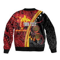 Papua New Guinea Independence Personalised Bomber Jacket PNG Bagi and Lime Pot LT7 - Polynesian Pride