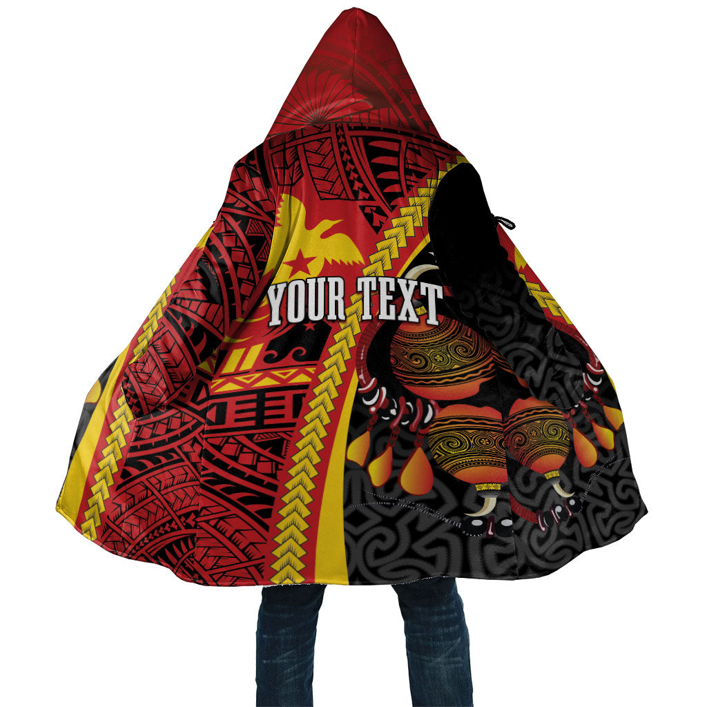 Papua New Guinea Independence Personalised Cloak PNG Bagi and Lime Pot LT7 Unisex Black - Polynesian Pride