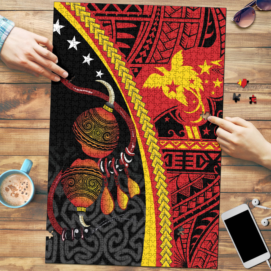 Papua New Guinea Independence Puzzle PNG Bagi and Lime Pot LT7 Black - Polynesian Pride