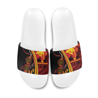 Papua New Guinea Independence Slide Sandals PNG Bagi and Lime Pot LT7 Black - Polynesian Pride