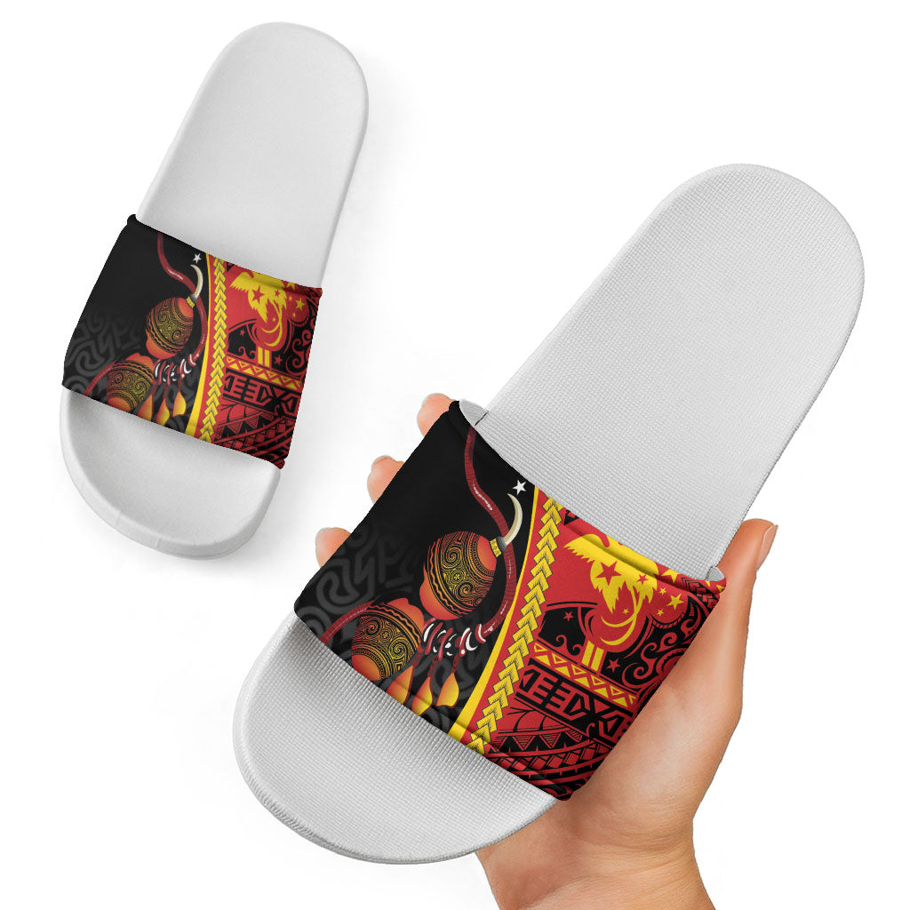 Papua New Guinea Independence Slide Sandals PNG Bagi and Lime Pot LT7 - Polynesian Pride
