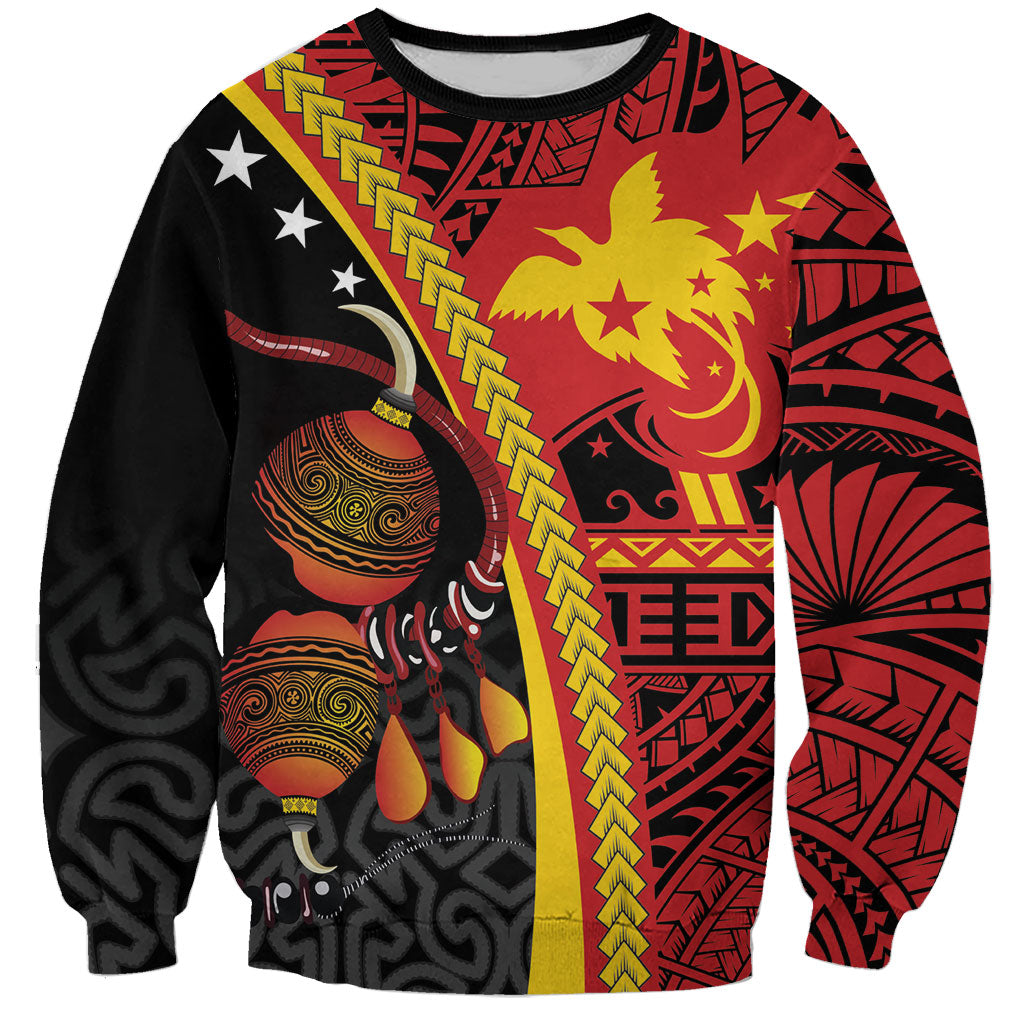Papua New Guinea Independence Personalised Sweatshirt PNG Bagi and Lime Pot LT7 Unisex Black - Polynesian Pride